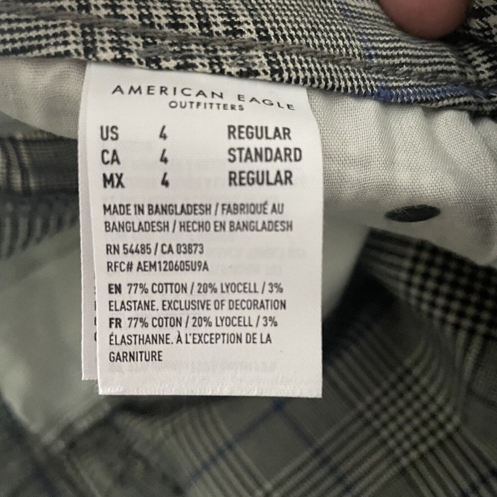 American Eagle Women 4 Gray/Blue Plaid School Girl 5-Pocket Hi-Rise Mini Skirt - Picture 8 of 8